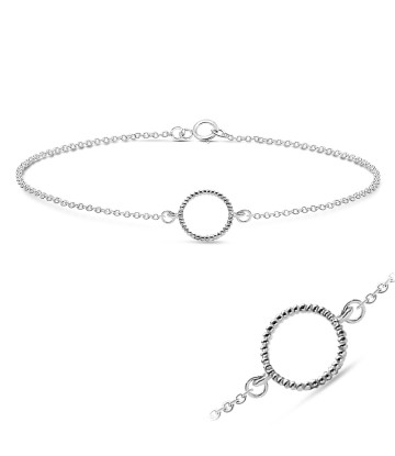 Twisted Circle Silver Anklet ANK-212n